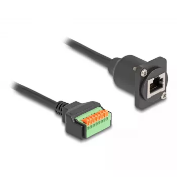 DeLOCK 88153 jungčių adapteris RJ45 8 kontaktų gnybtų blokas Juodas