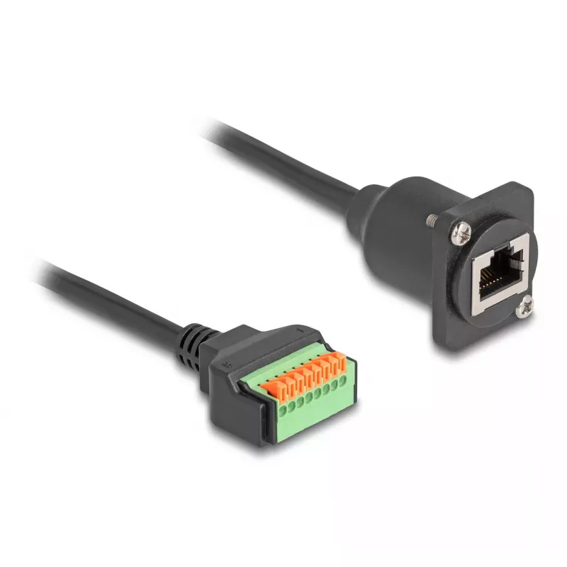 DeLOCK 88153 jungčių adapteris RJ45 8 kontaktų gnybtų blokas Juodas