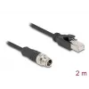 Tinklo kabelis DeLOCK M12 kabelis X-koduoto tipo, 8 kontaktų kištukas - RJ45 kištukas, Cat5e, 2 m, juodas