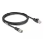 Tinklo kabelis DeLOCK M12 kabelis X-koduoto tipo, 8 kontaktų kištukas - RJ45 kištukas, Cat5e, 2 m, juodas