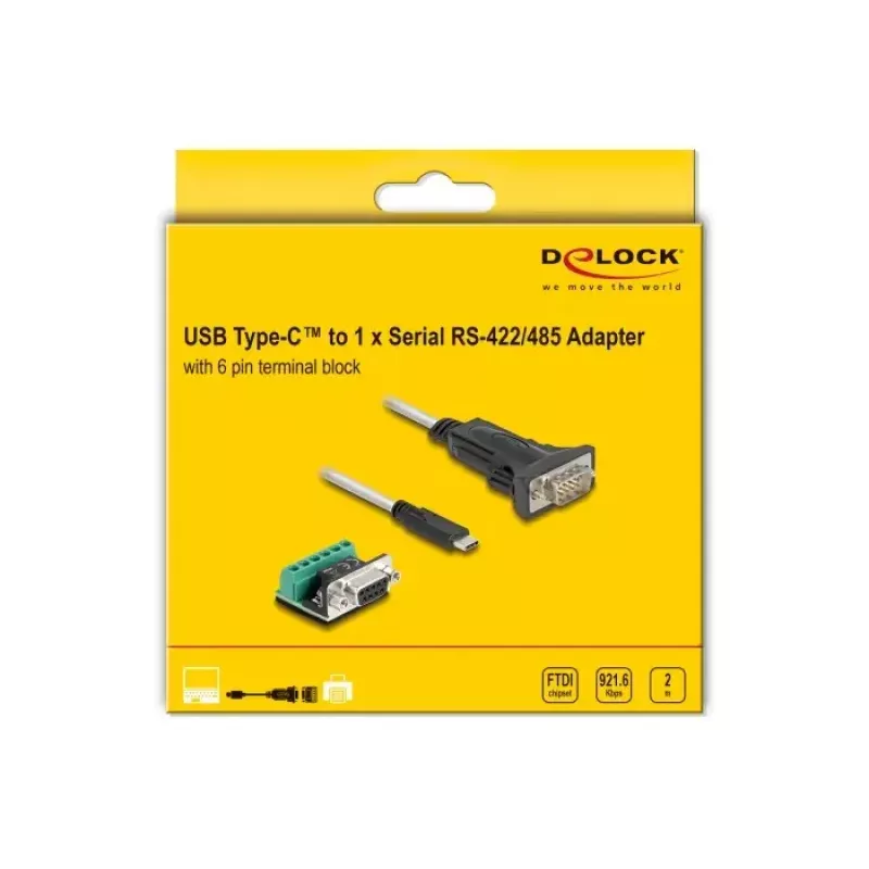 DeLOCK adapteris USB 2.0 Type-C į Serial RS-422/485 2m 5V