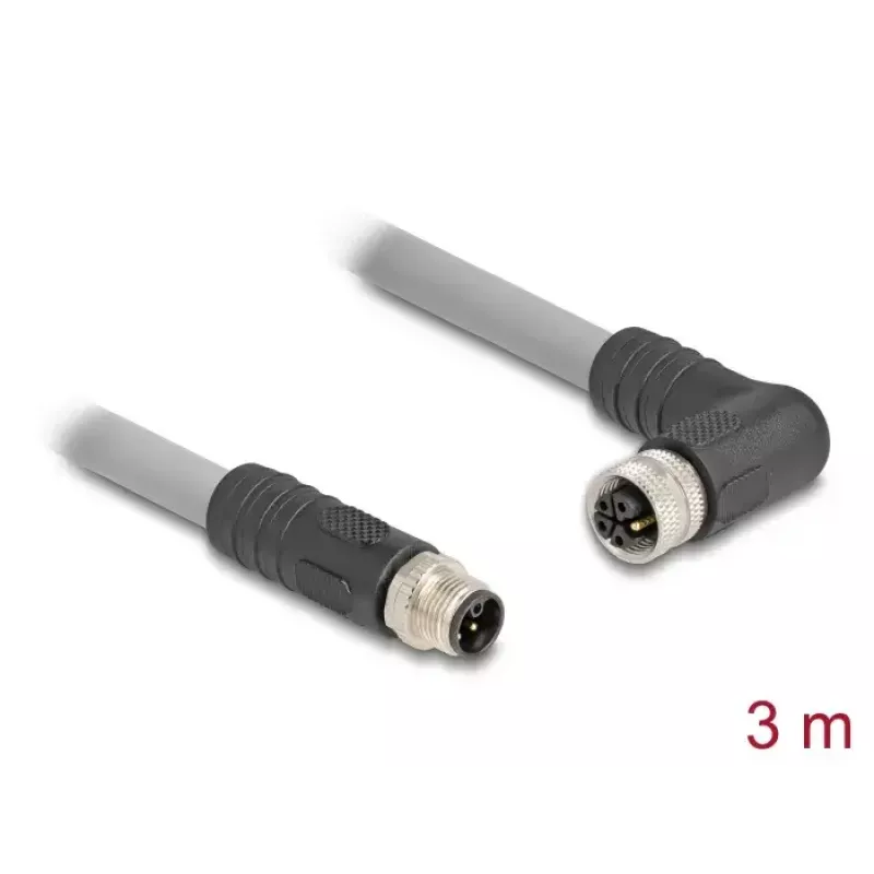 DeLOCK jutiklio / pavaros kabelis 3 m RST M12 Pilkas 80544