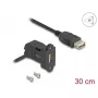 DeLOCK USB 2.0 Type-A skydo montavimo lizdas 45° kampu su 30 cm kabeliu juodas