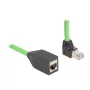 Tinklo kabelis DeLOCK RJ45 Cat.6A kištukas į viršų kampuotas į lizdą 2 m žalias