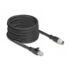 Tinklo kabelis DeLOCK 80586 M12 į RJ-45 Cat5e 10 m Juoda