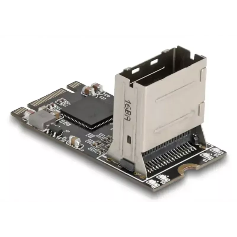 DELOCK vidinė M.2 į Mini-SAS adapterio kortelė 64260, M.2 priegloba, Mini-SAS išvestis, JMicron JMB585, juoda, LED