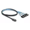 DELOCK vidinė M.2 į Mini-SAS adapterio kortelė 64260, M.2 priegloba, Mini-SAS išvestis, JMicron JMB585, juoda, LED