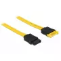 „DeLOCK“ SATA laidas, 0,7 m, 2x SATA III, SATA 7 kontaktų, juodas/geltonas