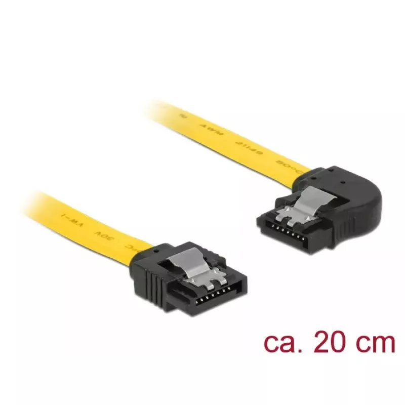 SATA laidas DeLOCK 83958 0,2 m SATA 7 kontaktų Juoda Geltona