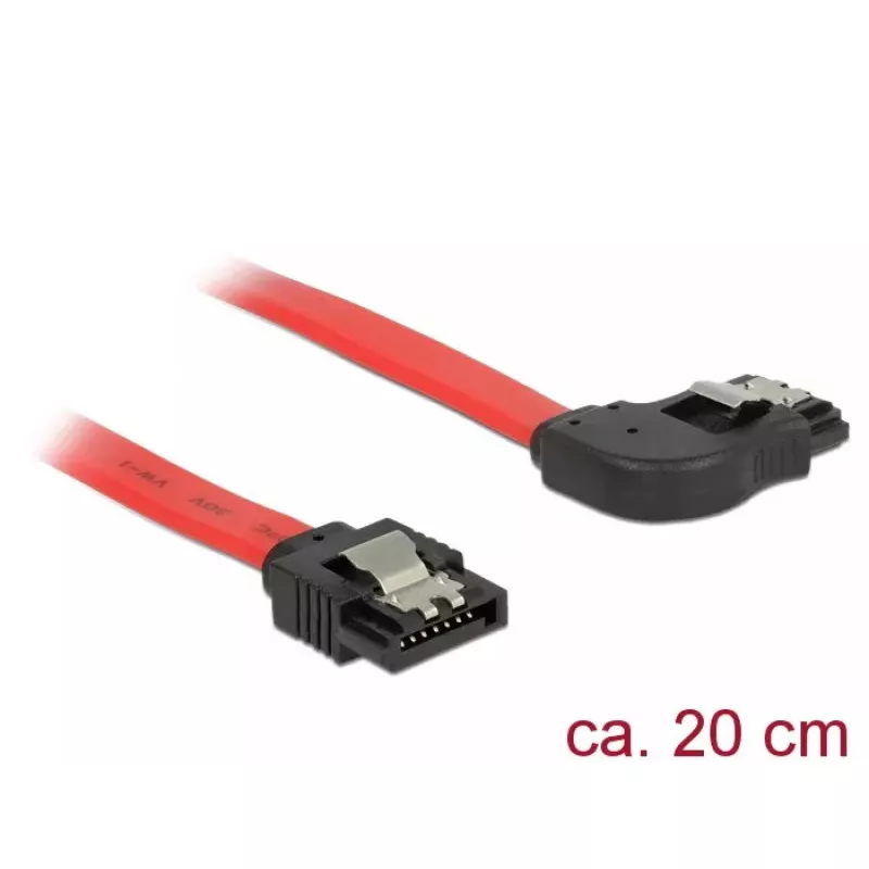SATA laidas DeLOCK 83967 0.2 m SATA 7 kontaktų juodas raudonas