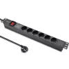 Maitinimo lizdų juosta, skirta RACK 19 1U QOLTEC PDU 16A 6xSCHUKO 1,8m
