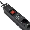 Maitinimo lizdų juosta, skirta RACK 19 1U QOLTEC PDU 16A 6xSCHUKO 1,8m