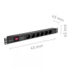 Maitinimo lizdų juosta, skirta RACK 19 1U QOLTEC PDU 16A 6xSCHUKO 1,8m