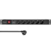 Maitinimo lizdų juosta, skirta RACK 19 1U QOLTEC PDU 16A 6xSCHUKO 1,8m