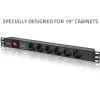 Maitinimo lizdų juosta, skirta RACK 19 1U QOLTEC PDU 16A 6xSCHUKO 1,8m