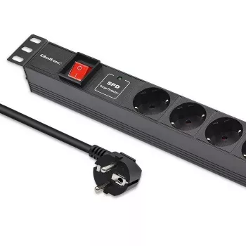 Maitinimo lizdų juosta, skirta RACK 19 1U QOLTEC PDU 16A 6xSCHUKO 1,8m