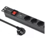 Maitinimo lizdų juosta, skirta RACK 19 1U QOLTEC PDU 16A 6xSCHUKO 1,8m