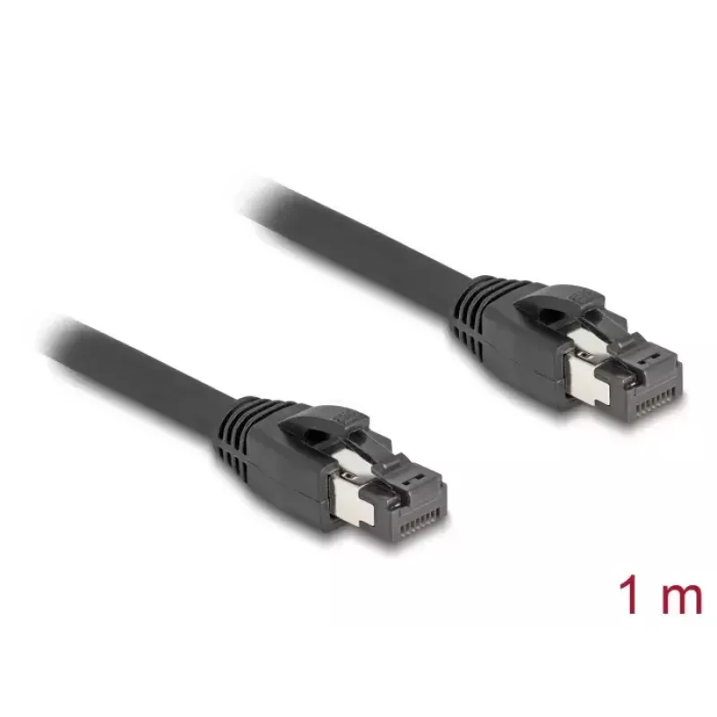 DeLOCK RJ45 tinklo kabelis Cat.8.1 S/FTP 1 m iki 40 Gbps juodas