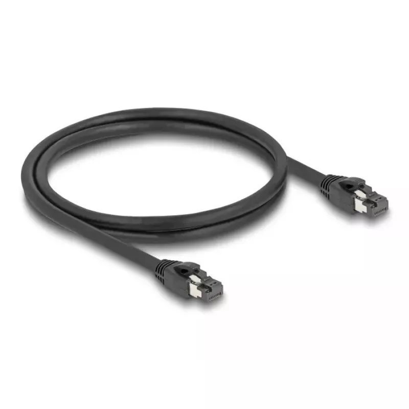 DeLOCK RJ45 tinklo kabelis Cat.8.1 S/FTP 1 m iki 40 Gbps juodas