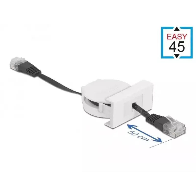 Tinklo ištraukiamas laidas DeLOCK Easy 45 modulis RJ45 Cat.5e juodas