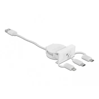kabelis DeLOCK Easy 45 Module USB 2.0 3 in 1 Retractable 0.5m