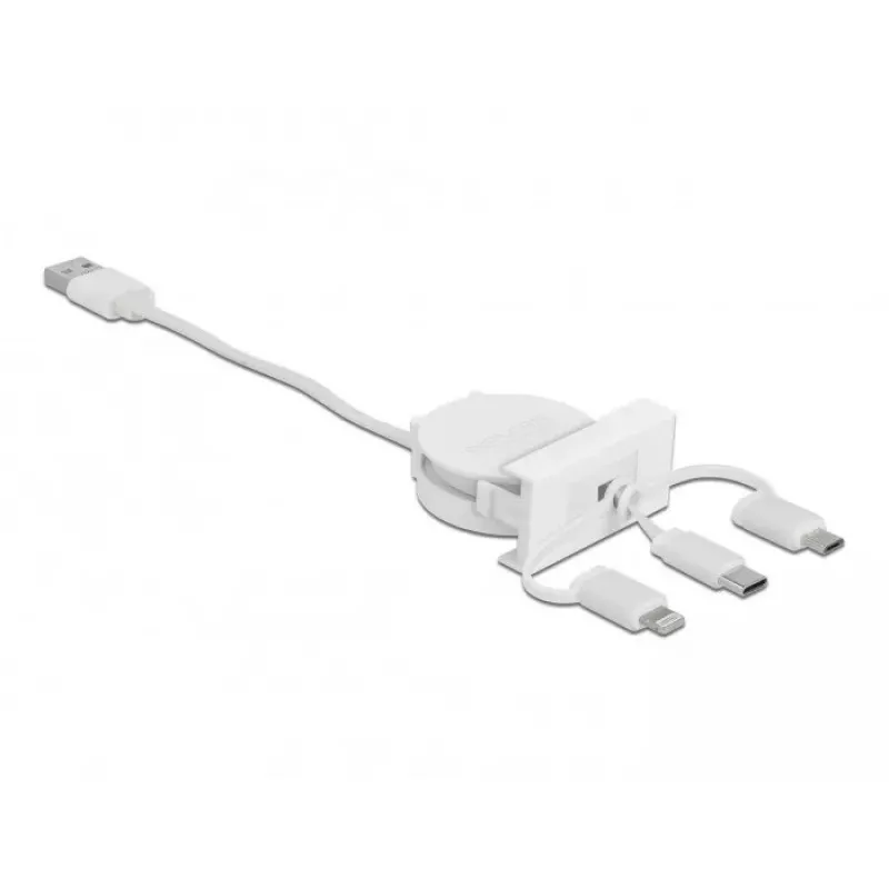 kabelis DeLOCK Easy 45 Module USB 2.0 3 in 1 Retractable 0.5m
