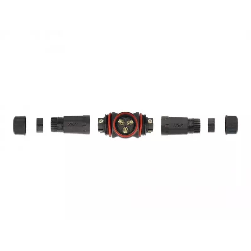 Elektrinio laido jungtis DELOCK 86917 tiesi jungtis 85–260 V, juoda, 1 vnt.