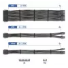 DELOCK Maitinimo Bloko Prailginimo Kabelių Rinkinys 30 cm, 6 dalių, aptrauktas (1×24‑kontaktų ATX, 2×4+4‑kontaktų EPS, 3×6+2‑kontaktų PCIe) juodas