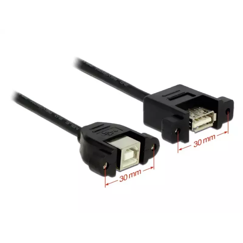 USB laidas DeLOCK 1m USB 2.0-A / USB 2.0-B juodas