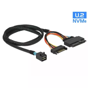 Kabelis DeLOCK 0,75 m SFF-8643/U.2 SFF-8639+SATA