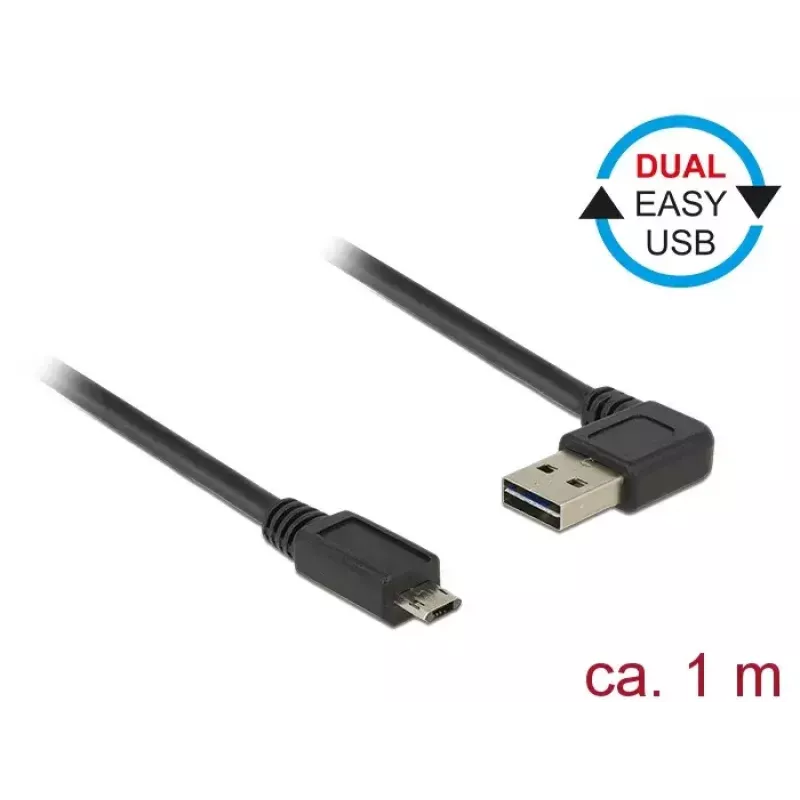 USB laidas DeLOCK 85165 USB 2.0 1 m USB A Micro-USB B juodas