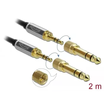 Garso laidas 3,5 mm DeLOCK 85786 2 m juodas pilkas
