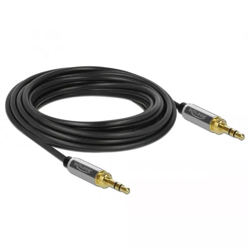 Audio kabelis DeLOCK 85788 5m 3.5mm juoda pilka