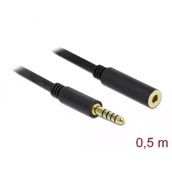 Garso kabelis DeLOCK 85795 0,5 m 4,4 mm, juodas