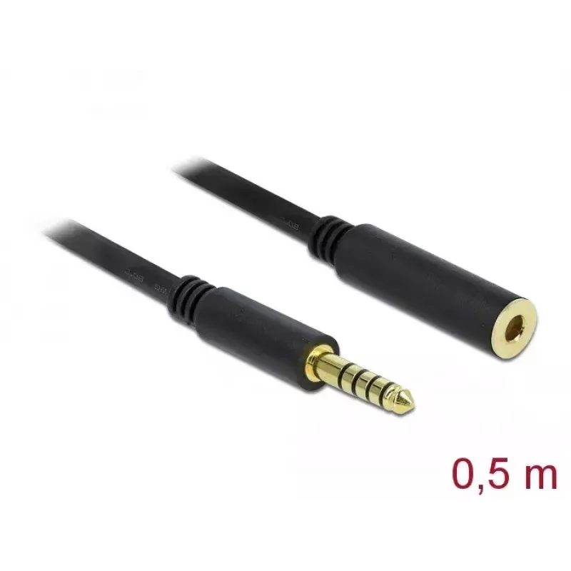 Garso kabelis DeLOCK 85795 0,5 m 4,4 mm, juodas