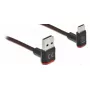 USB laidas DeLOCK EASY-USB 2.0 Type-A kištukas į Type-C kištuką kampinis 1 m juodas