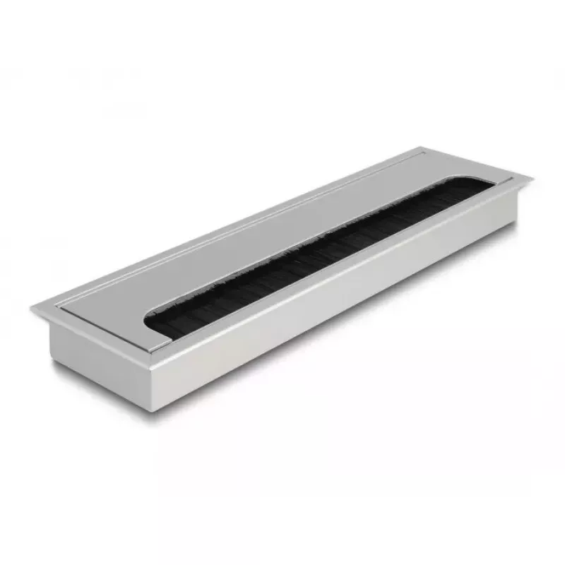 Kabelių įvadas DELOCK 66862 stalui, sidabrinis, 80×280×28 mm