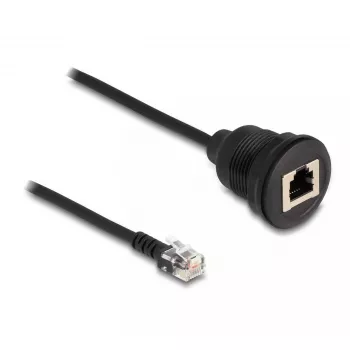 DeLOCK laidas RJ12 kištukas į RJ12 lizdą 30 cm juodas