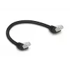 Tinklo kabelis DeLOCK RJ45 Cat.6A S/FTP 45° kampuotas 0,25 m juodas