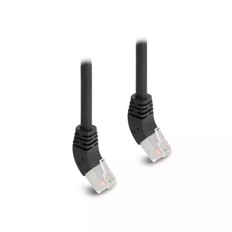 Tinklo kabelis DeLOCK RJ45 Cat.6A S/FTP 45° kampuotas 0,25 m juodas