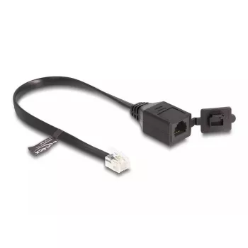 DeLOCK kabelis RJ12 kištukas į RJ12 lizdą 20 cm juodas
