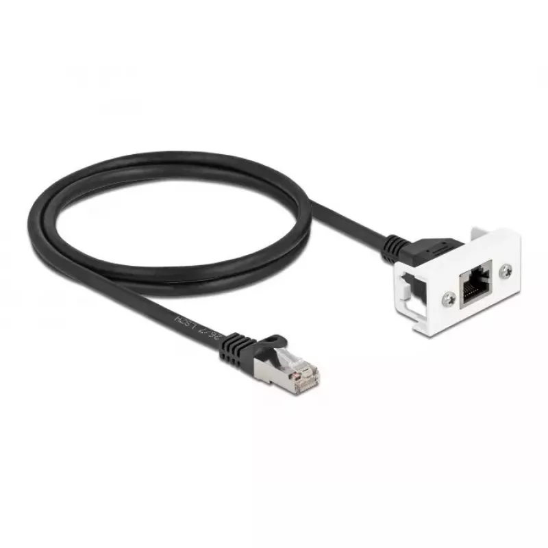 DeLOCK tinklo ilgintuvo kabelis Cat.6A 1m juodas S/FTP RJ45