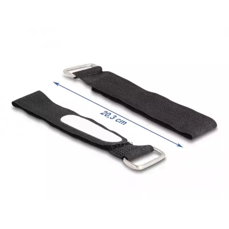 Kabliukų ir kilpelių kabelio raištis DeLOCK 203x20mm juodas 5 vnt.