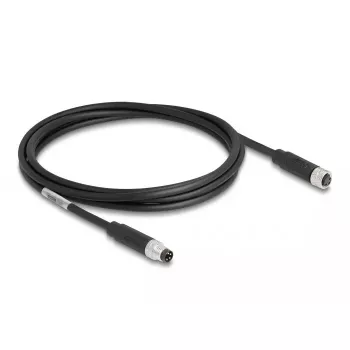 DeLOCK M8 4 kontaktų laidas, A koduotas, kištukas – lizdas, PUR TPU, 2 m