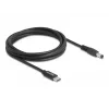 DeLOCK nešiojamojo kompiuterio įkrovimo kabelis USB Type-C patinas į 5,5 x 2,1 mm patiną 1,5 m 20 V 3 A
