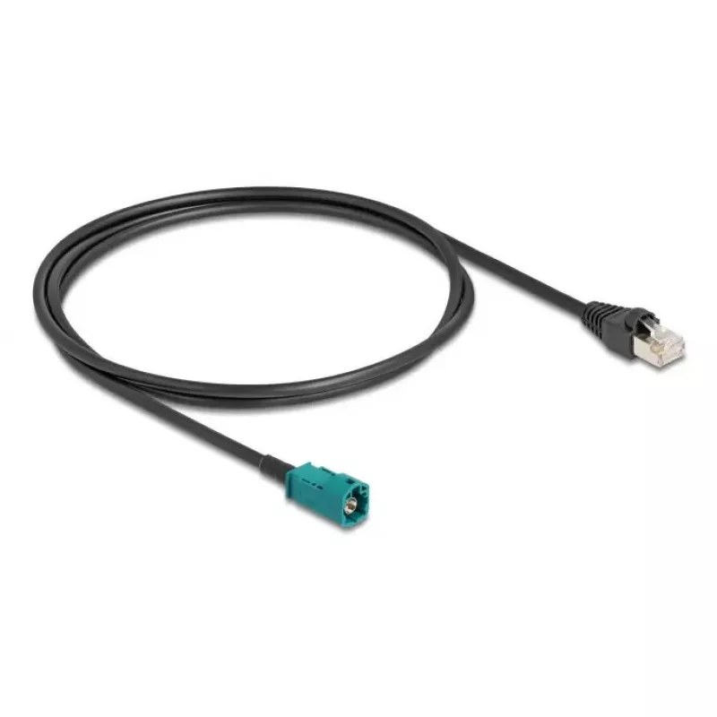 Bendraašis kabelis DELOCK 90698 su HSD Z į RJ-45 jungtimis, 1 m, juoda/mėlyna