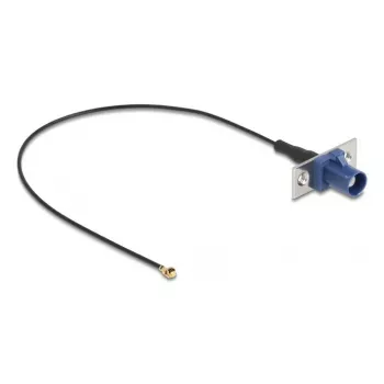 Koaksialinis kabelis DELOCK 90731, FAKRA C į I-PEX MHF1, 0,2 m, 1,13 mm, juoda/mėlyna