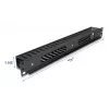 Kabelių valdymo skirstymo skydelis DELOCK 19 colių 1U su 2 angomis, metalas / plastikas, juodas