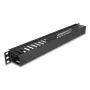 Kabelių valdymo skirstymo skydelis DELOCK 19 colių 1U su 2 angomis, metalas / plastikas, juodas