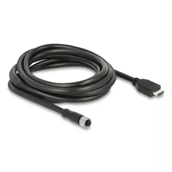 DELOCK kabelis M12 A koduotas 17 kontaktų (moteriška) į HDMI (vyriška) 3 m